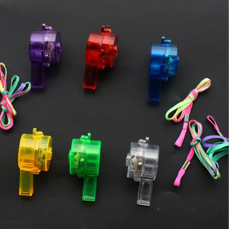 

50pcs LED Light-Up Flashing Lanyard Whistle Children Noise Maker Glowing Whistles Party Gift Concert Bar Birthday Toy Gift