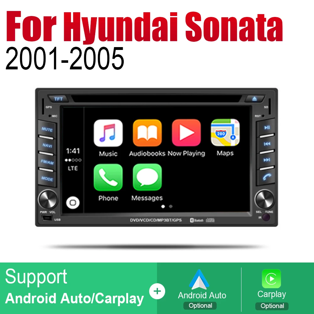 Автомагнитола ZaiXi с DVD плеером Android 2 Din для Hyundai Sonata V6 Gold 2001 ~ 2005 GPS навигация