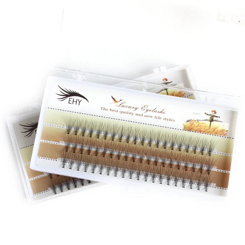

3 rows Hot Melt mink eyelashes Natural Soft Hot Melt False Eyelash Extension Deluxe Individual Lashes Flase Eyelashes Fans