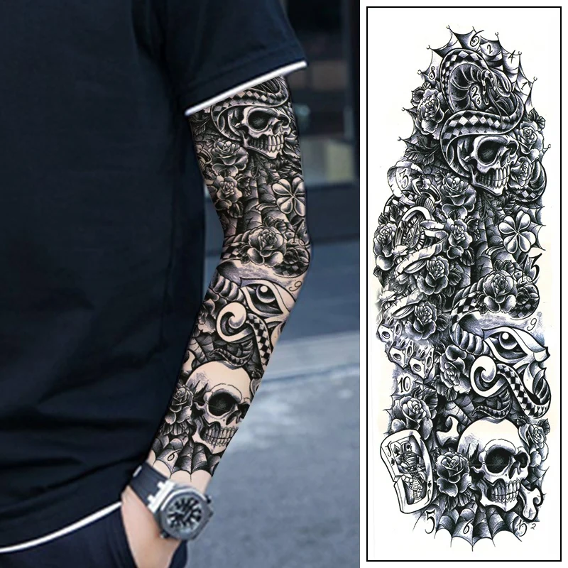 4 шт./лот водонепроницаемая Временная наклейка для татуировок полный рисунок на