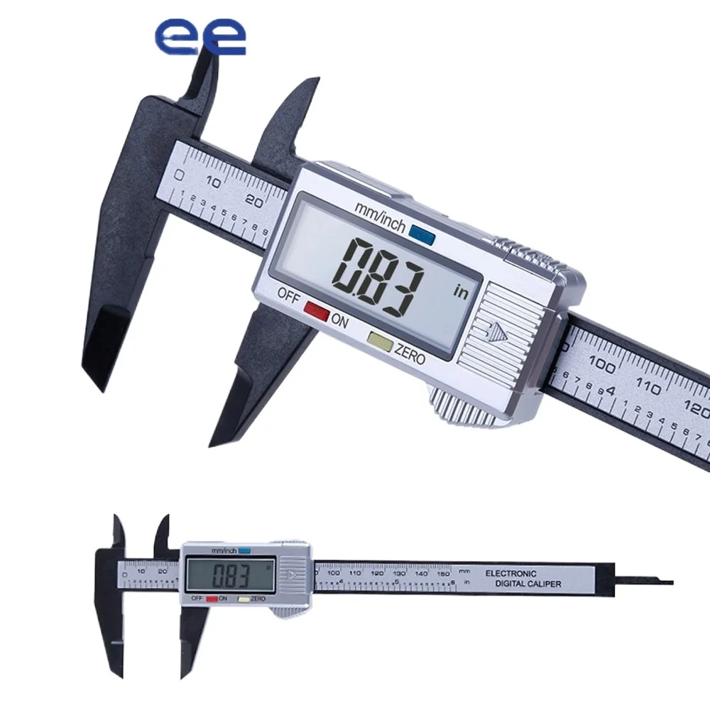 

2022NEW 150mm 100mm Electronic Digital Caliper 6 Inch Vernier Caliper Gauge Micrometer Measuring Tool Digital Ruler with Battery