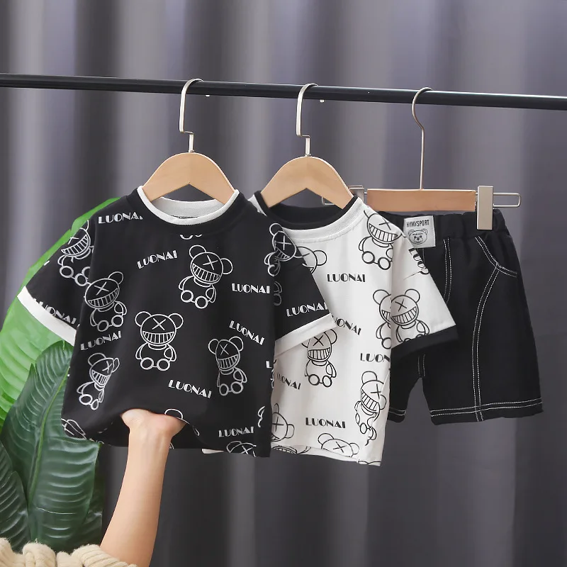 

2021 Retail 2pcs Boy Cartoon Tops + Short boys clothing baby boy sets kid's suits more color choosing free shipping AA89
