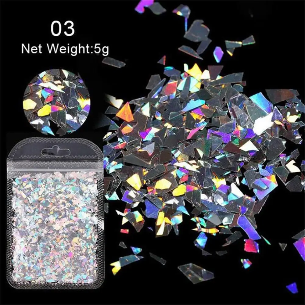 1 сумка для дизайна ногтей красочные хлопья голографические ирредлуары