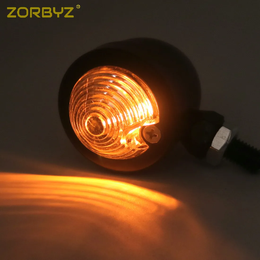 ZORBYZ черный металл пуля дым/янтарный/прозрачные линзы указатели поворота