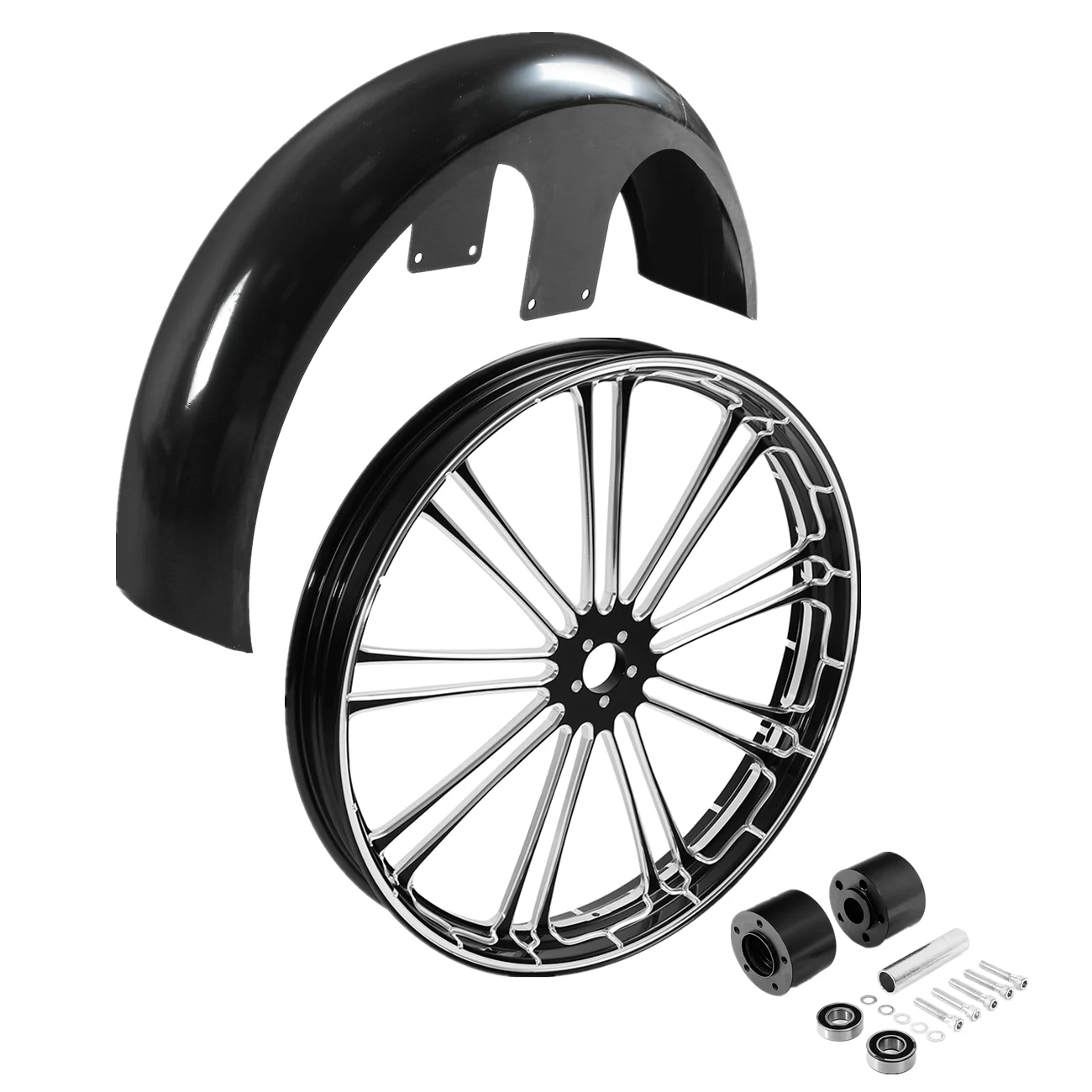 Передний обод колеса для мотоцикла 26 дюймов двойной диск ступицы и крыло Harley Touring