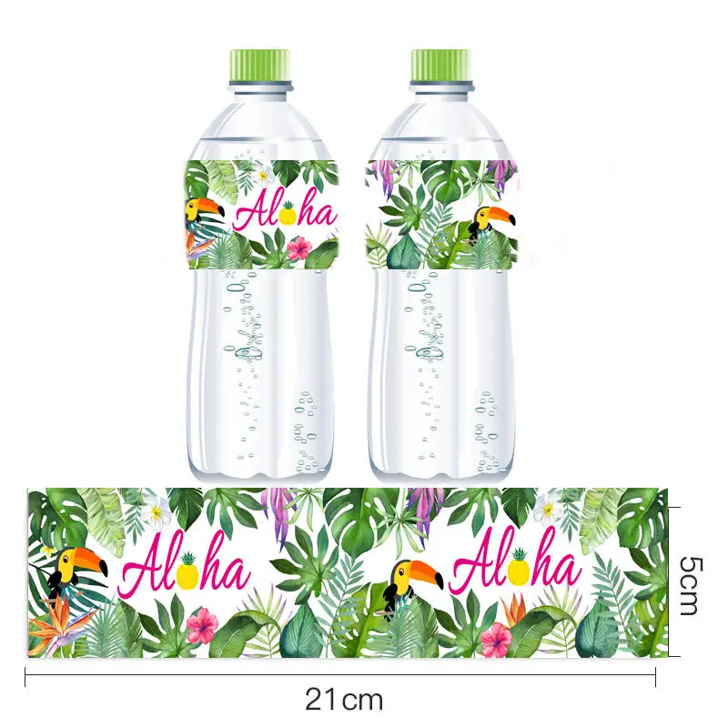 Omilut 12 шт. ананас Aloha минеральной воды этикеток на бутылки листья тропической