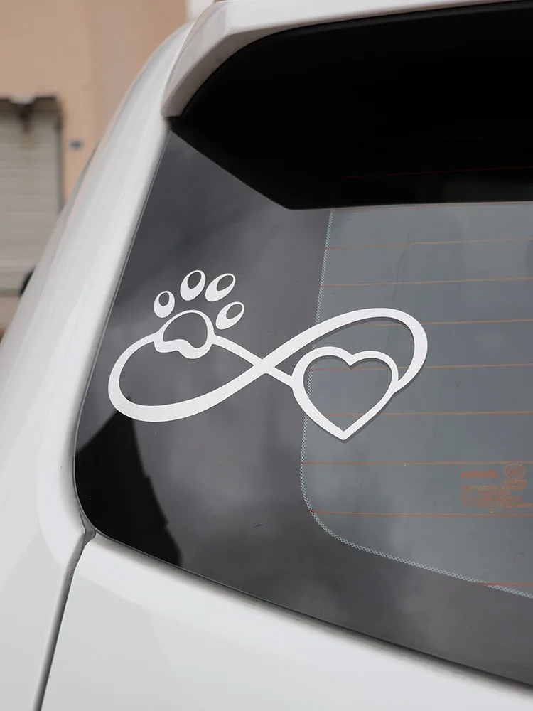 

ZTTZDY 19.1*12CM Footprints Car Sticker Love Vinyl Decal Creative Black/Silver ZJ4-0130