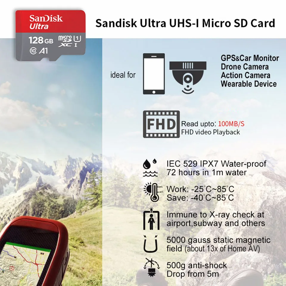 SanDisk MicroSD карта памяти класса 10 A1 флэш-карта памяти MicroSDHC MicroSDXC UHS-1 MicroSD cartao de memoria