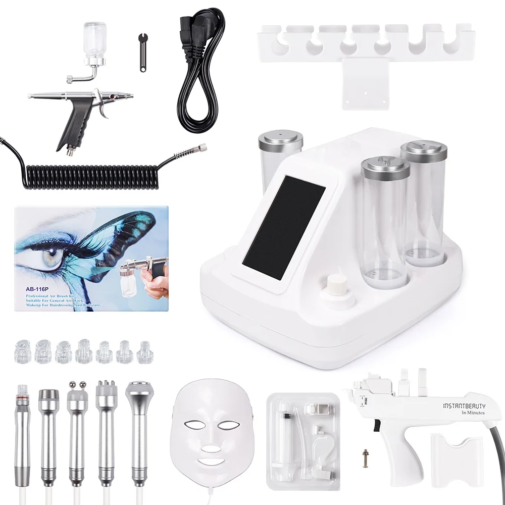 8 In 1 Vacuum Face Cleaning Hydro Water Oxygen Jet Peel Machine Ance Pore Cleaner Facial Massage Small Bubble Skin Care Device
