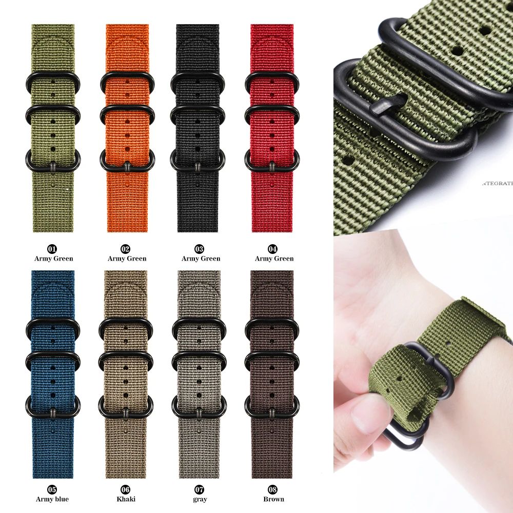 Ремешок NATO для apple watch band 44 мм 40 спортивный нейлоновый браслет iWatch 3 5 6 4 2 1 se 38 42 -