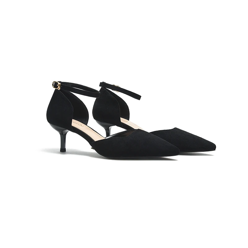 A Word with High Heels Women The Spring and Autumn of 2021, New Black 5cm Professional Work Shoes Mid-air Heel Shoes