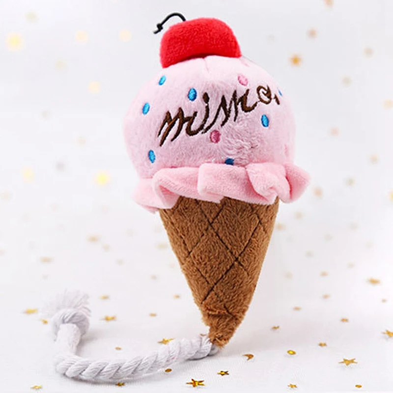 Горячая продажа игрушки пищащие для собак в форме мороженого щенков кошек