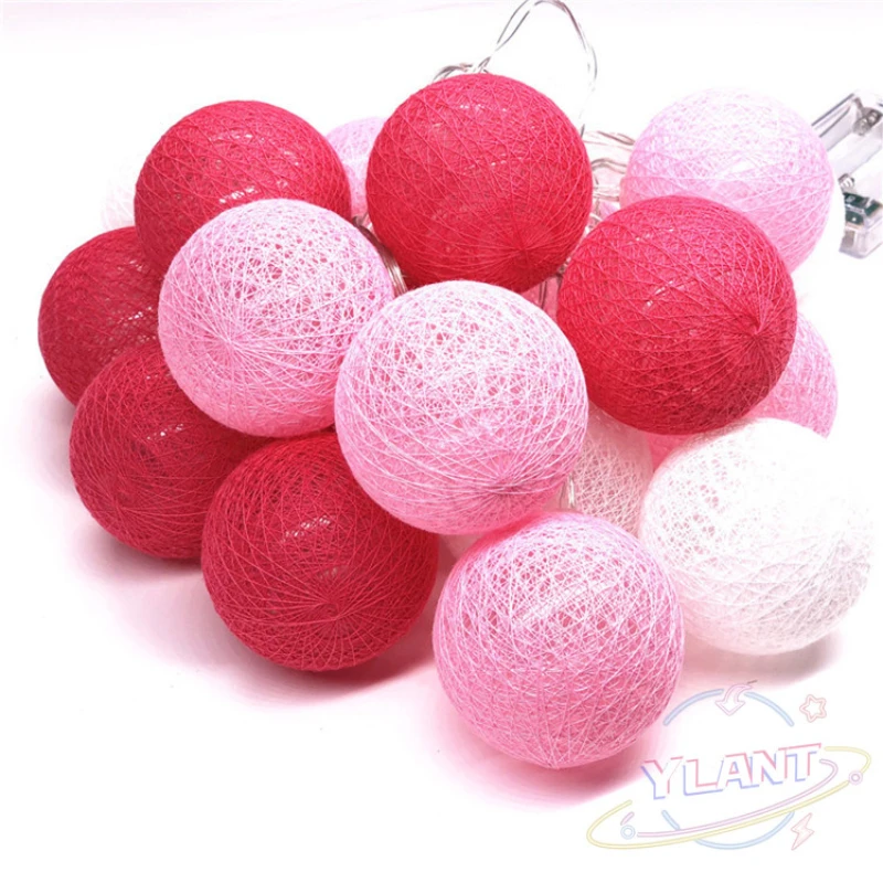 

Ylant Led Christmas Light Outdoor House Cotton Ball Led String Light Decoration for Party Wedding Garland Color Room Light Decor