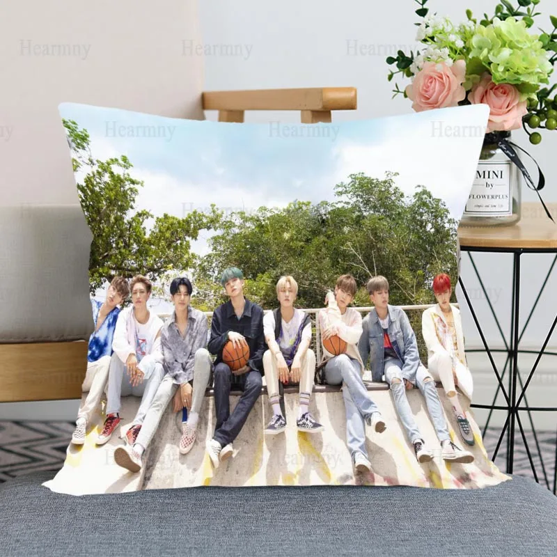 Custom KPOP ATEEZ Pillow Cover Bedroom Home Office Decorative Pillowcase Square Zipper Cases Satin Soft No Fade 0508 | Дом и сад