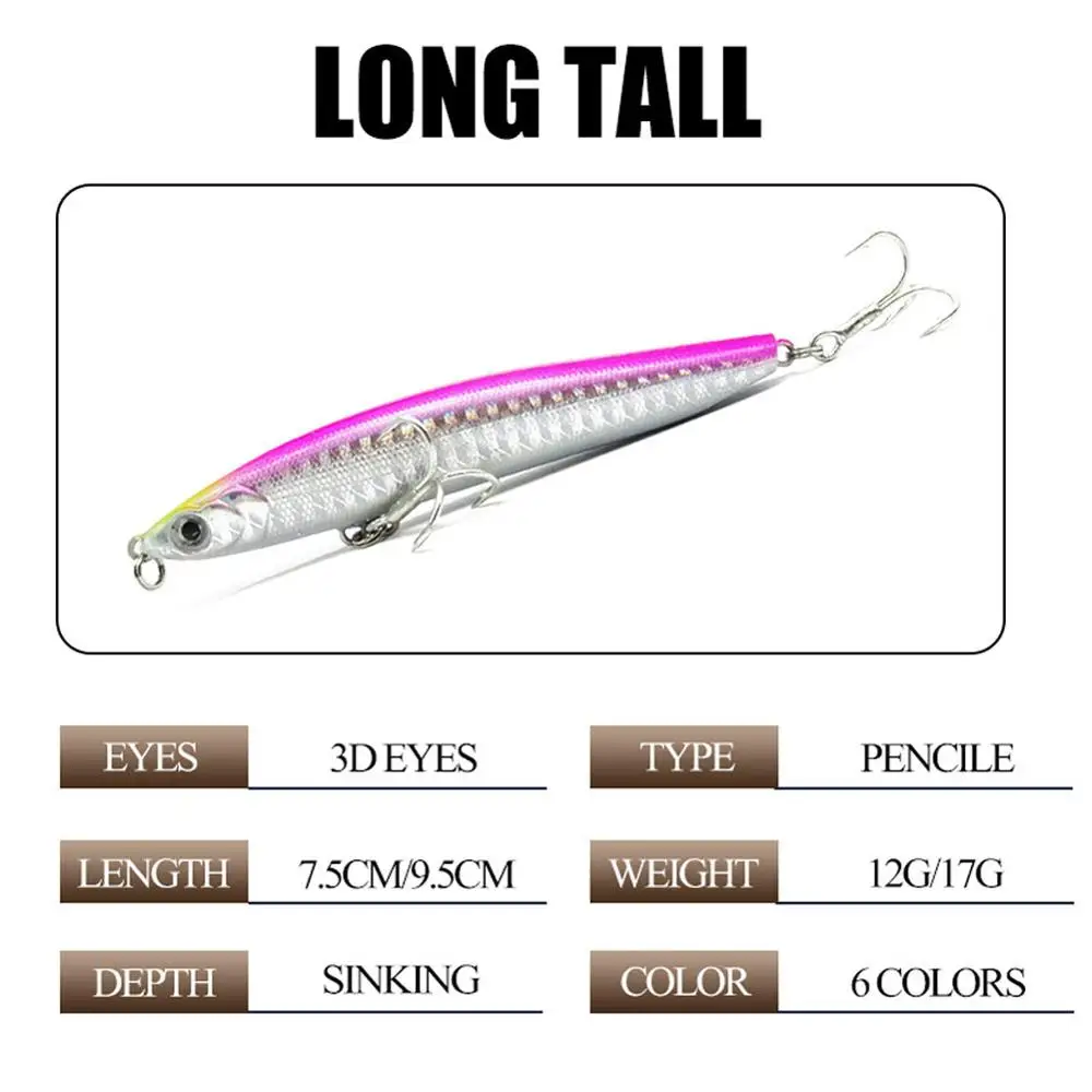 Рыболовная блесна рыболовный воблер приманка 75 мм 95 12g 17g Тонущая рыба Прикормка