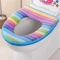 rainbow coral velvet warm comfortable toilet seat cover for bathroom pumpkin pattern cushion pads toilet seat cover toilet seat