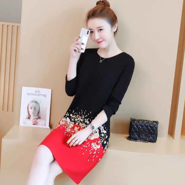 Женское винтажное платье с вышивкой рукавом 3/4 | Женская одежда