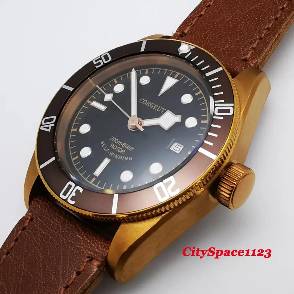 Мужские автоматические механические водонепроницаемые часы с сапфировым