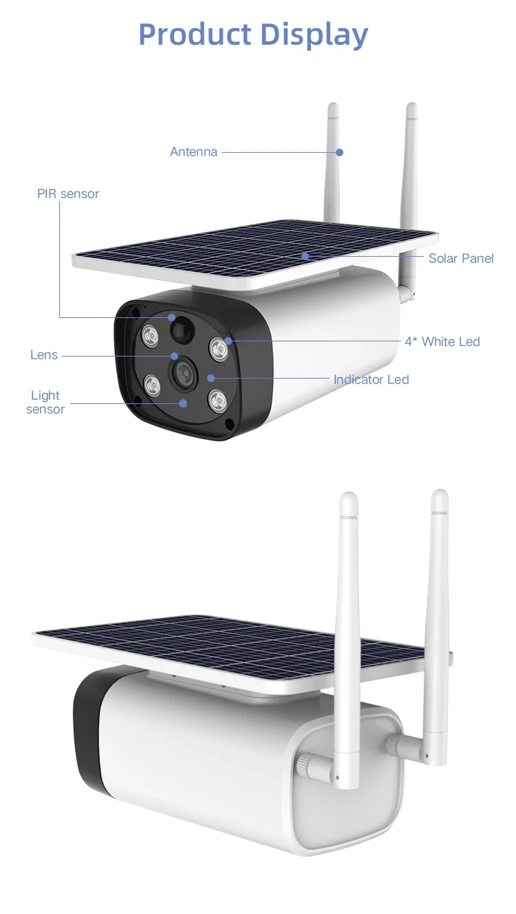 Беспроводная Wi-Fi IP-камера 1080P с солнечной батареей и автослежением