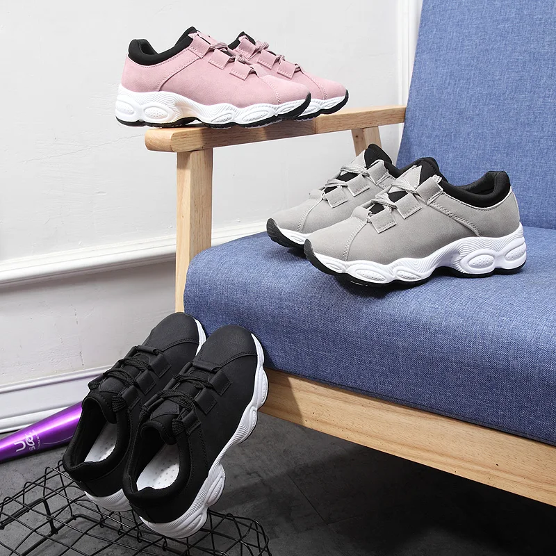 

2021 New Stylish Woman Casual Shoes Increasing 4CM INS High Heel Sneakers Women Height Platform Breathable Sports Walking Gilrs
