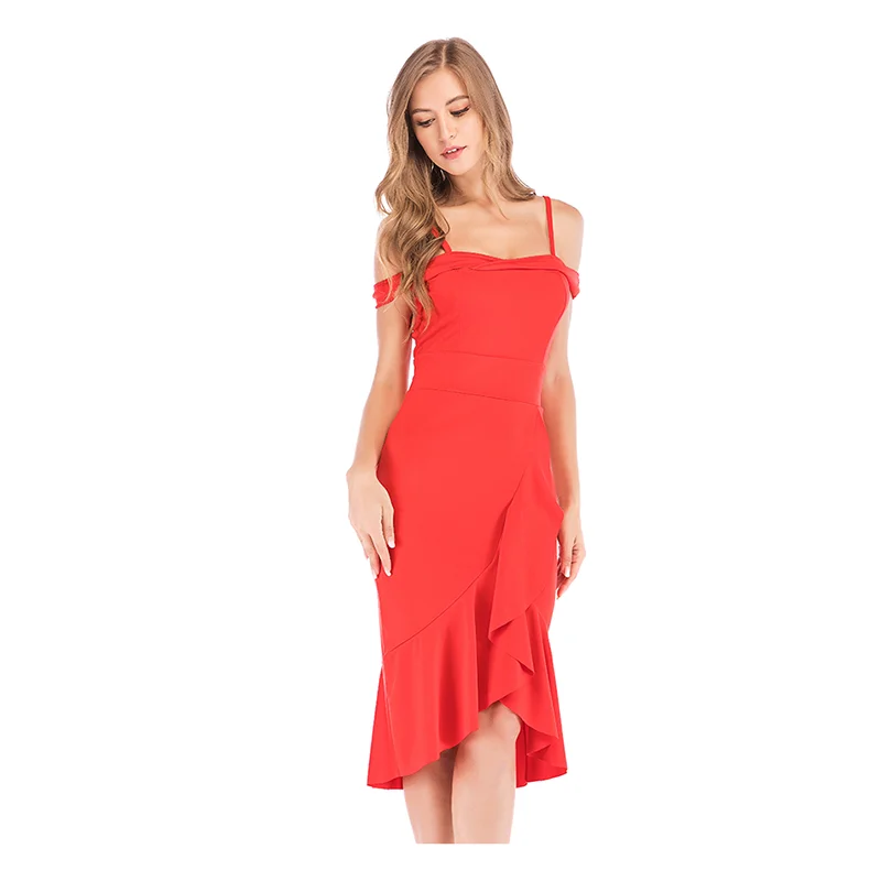 Женское летнее красное черное Бандажное облегающее платье на бретельках с