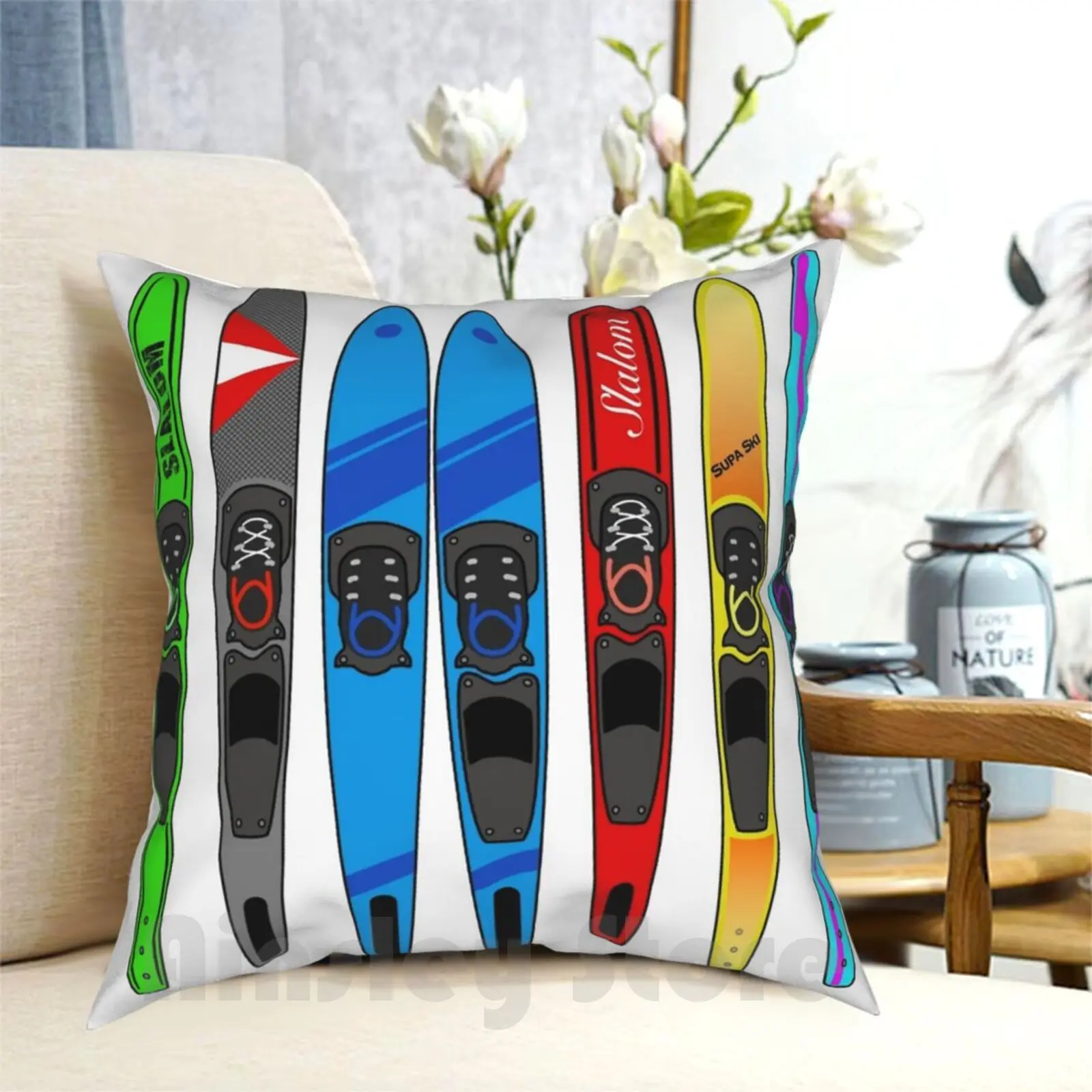 Стеллаж для водных лыж подушка с рисунком чехол домашняя мягкая диванная водные