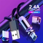 Магнитный кабель USB Type-C, Micro USB, для iPhone 12, 11 Pro Max, XS, 6, 7, 8, Xiaomi, Redmi, Samsung, Huawei, 1 м, 2 м