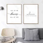 Картина Художественная печать простые черно-белые английские слова Kaiti Cursive дикий стиль безрамные украшения для спальни крыльца плакат