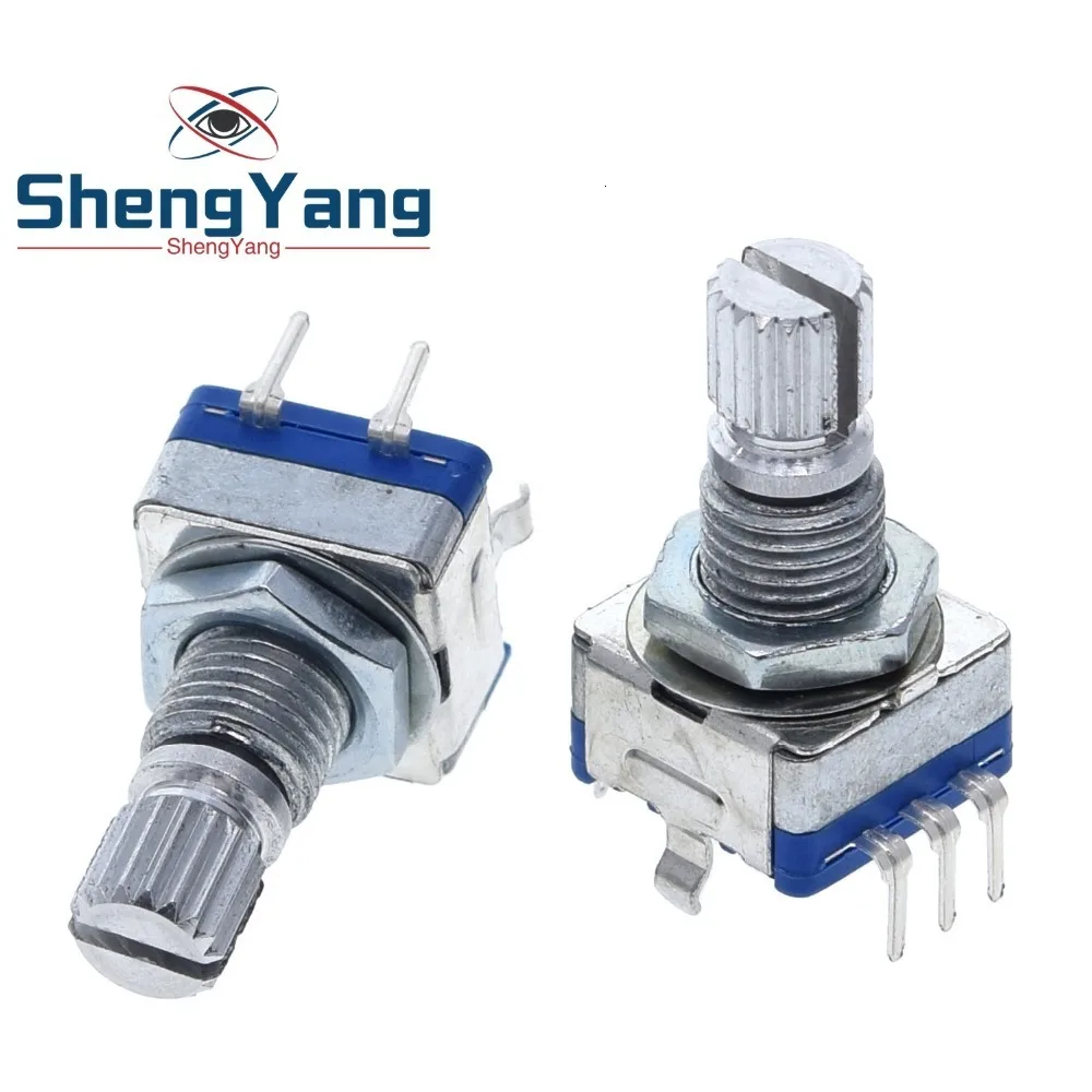 ShengYang 1 шт., Поворотный энкодер, кодовый переключатель/EC11/цифровой потенциометр с переключателем 5Pin длина ручки 15 мм