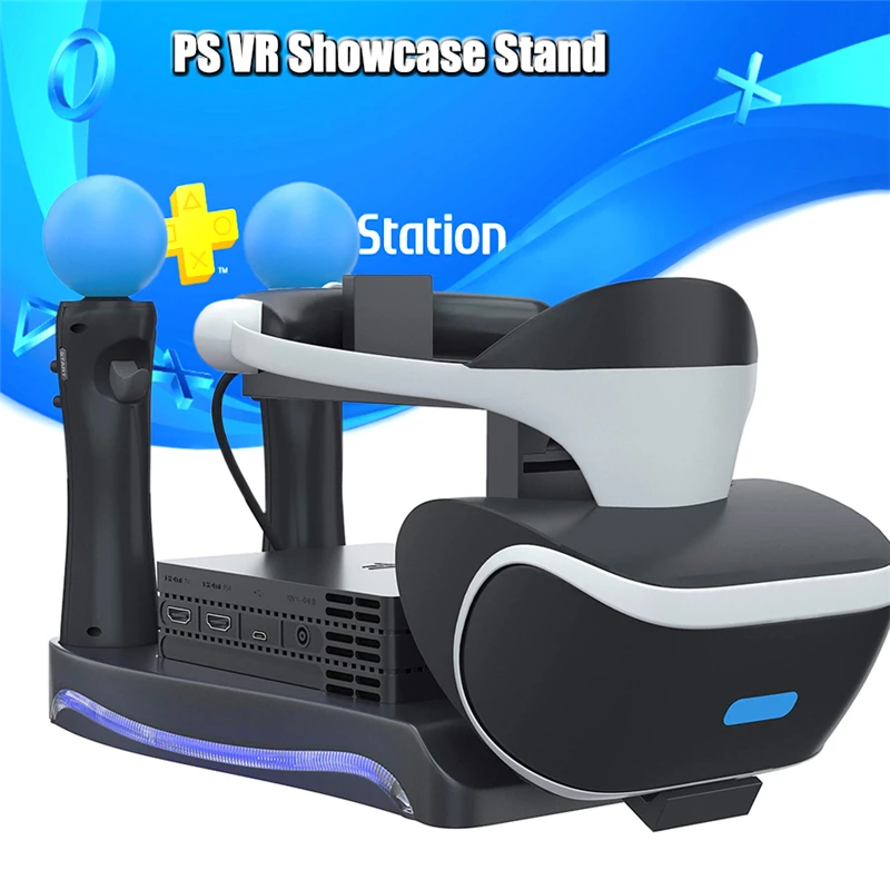 

Stand For Sony Playstation Game Console Play Station PS 4 VR Helmet Headset PS4 PSVR Move Accessories USB Charger Support Holder