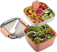 salad large lunch containers bpa free kids%e2%80%99 lunch box compartment bento style tray for salad toppings and snacks sauce container