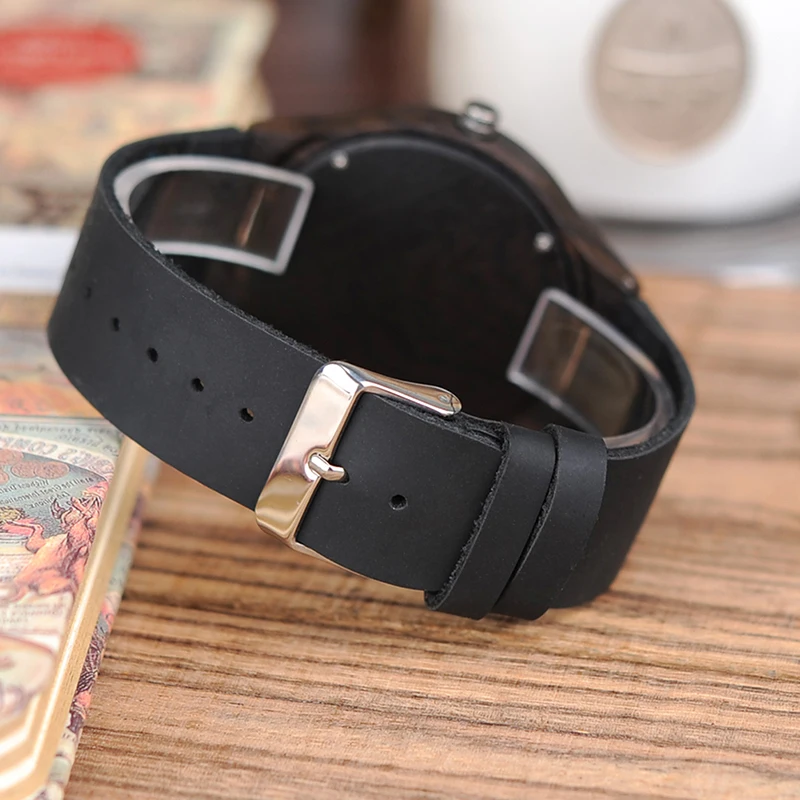 BOBOBIRD Ограниченная серия бамбуковые деревянные часы мужские роскошные брендовые дизайнерские часы с кожаным ремешком кварцевые часы для мужчин в подарочной коробке