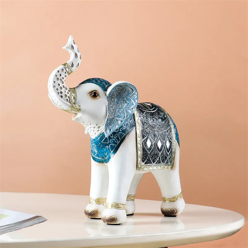 

Busniess Gift Elephant Ornaments Christmas Decoration for Home Resin Statues Modern Sculpture China Crafts Office Decor Statues