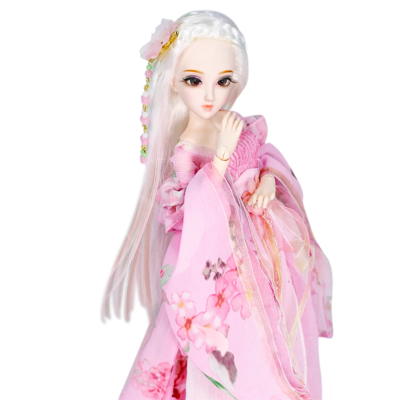 1/4 BJD Dairy Queen name by Spring белые волосы механическое соединение тела розовый цветок