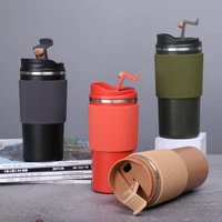 480ml mug coffee cup double layer anti scald stainless steel water cup multipurpose portable car vacuum flasks cup with rid