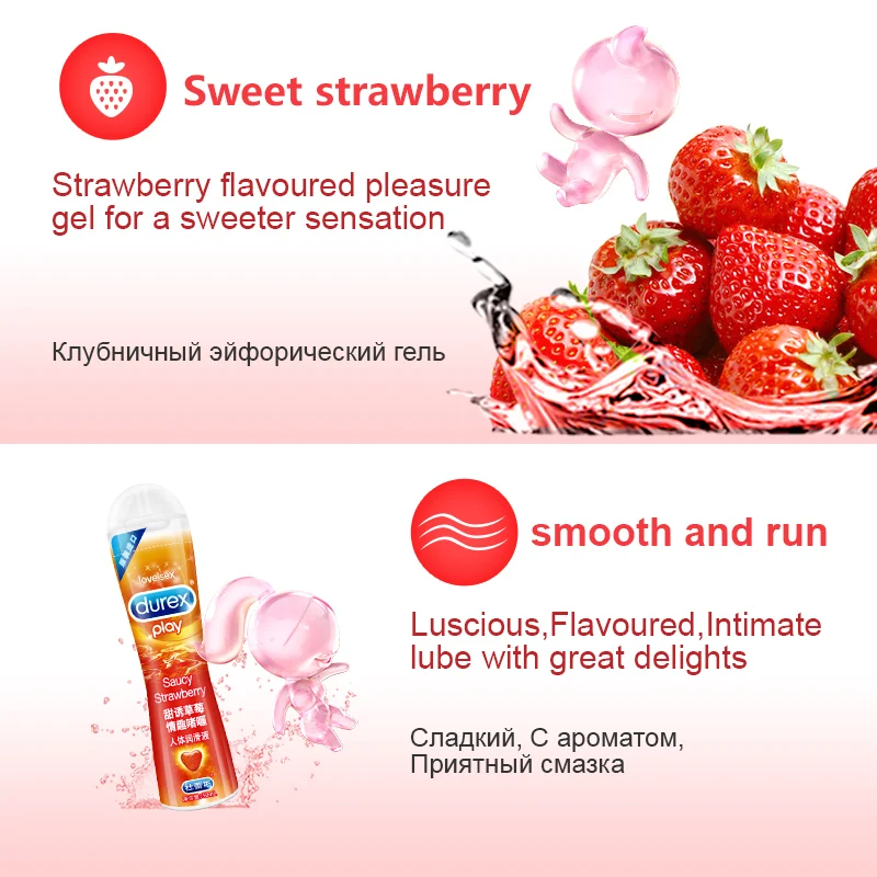 Лубрикант для презерватива Durex клубника комбинация размера XXL Анальный