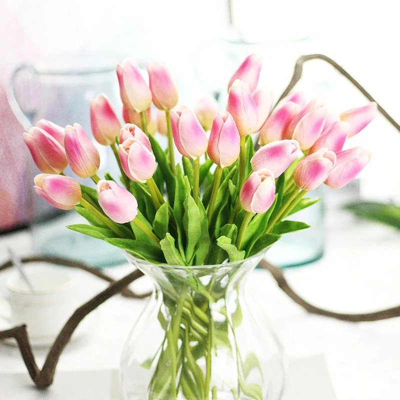 1 шт. материал тюльпан искусственный цветок Настоящее сенсорный Искусственные