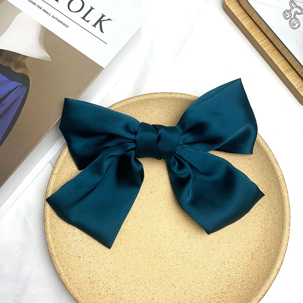 

Fashion Ribbon Hairgrips Big Large Bow Hairpin For Women Girls Satin Two Layer Butterfly Bow Hairpin Girl Hair Accessories