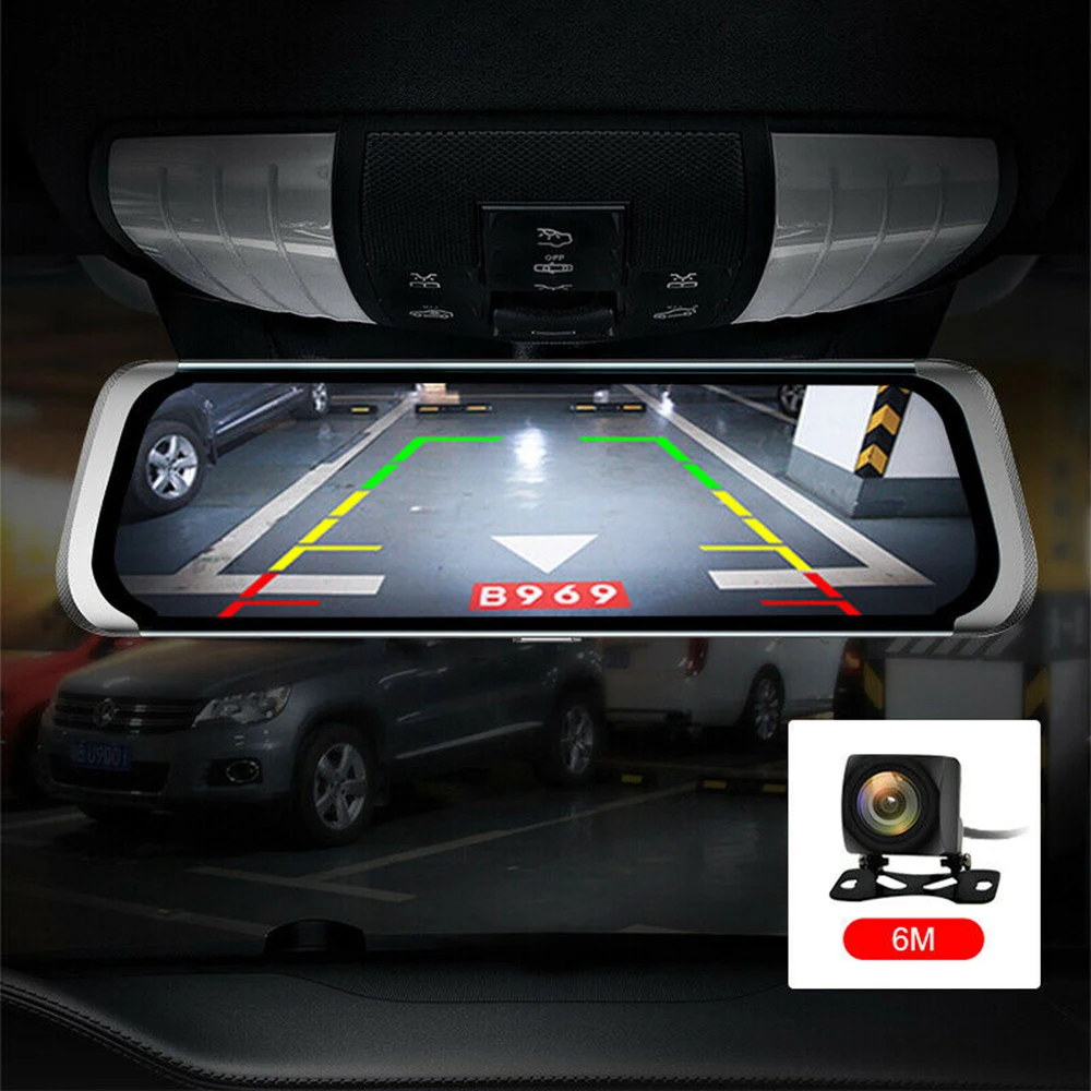 10'' Dual Lens Full HD 1080P Dash Cam Car DVR Rearview Mirror Backup Camera Recorder Registratory Camcorder | Автомобили и