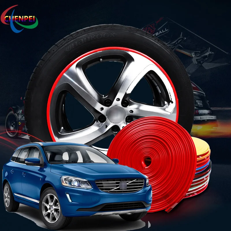 

Резиновая наклейка на обод колеса автомобиля для серии Volvo, лента с покрытием для автомобильных шин, защитный ремешок для украшения шин, авт...