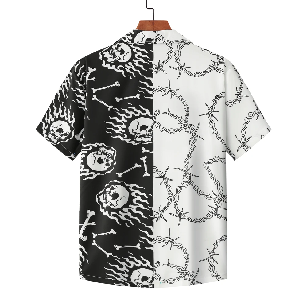

OSCN7 Casual Printed Short Sleeve Shirt Men Street 2021 Hawaii Beach Oversize Women Fashion Harujuku Shirts for Men MX012