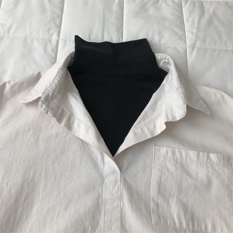 

2020 Spring And Autumn New Youth Popular Splicing Fake Two Piece Long Sleeve Shirt Fashion Casual Top White / Gray M-2XL