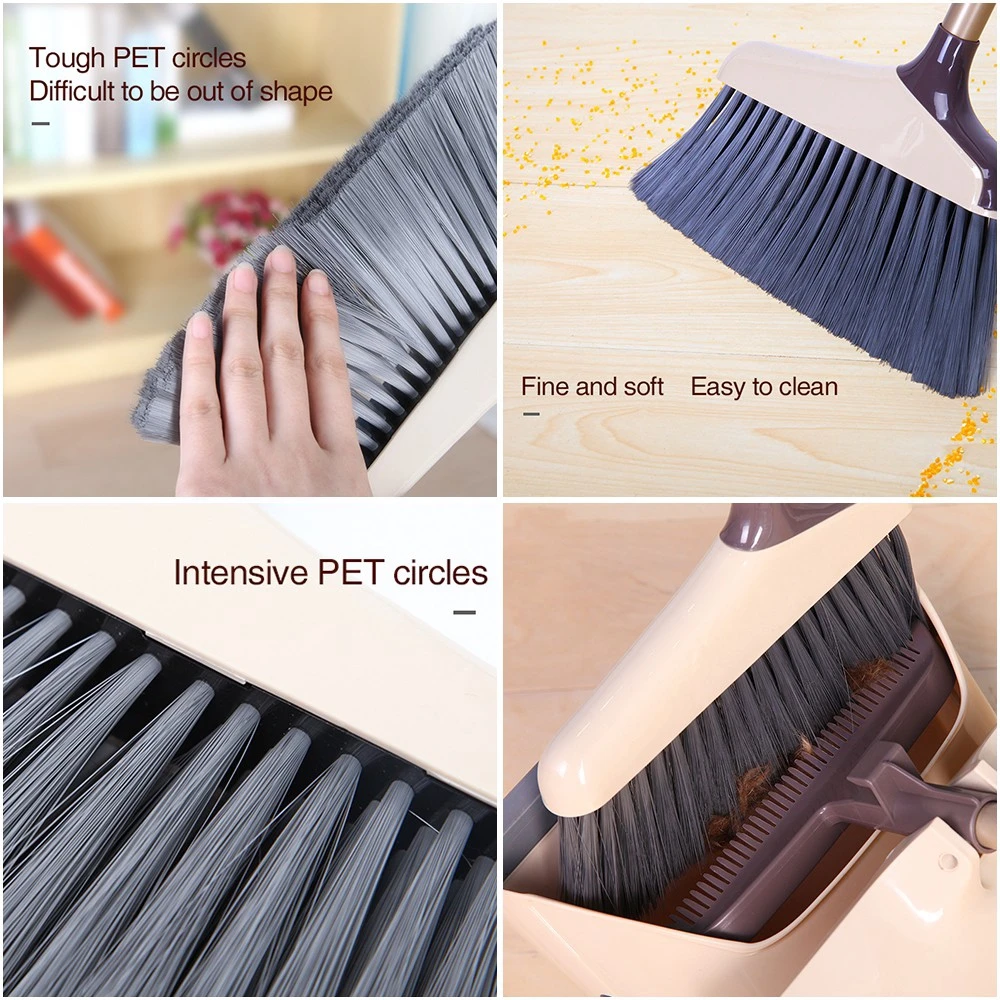

Broom and Dustpan Set Long Handle & Teeth for Upright Sweep Kitchen Home Lobby Office House Clean Dustpan Set for Home