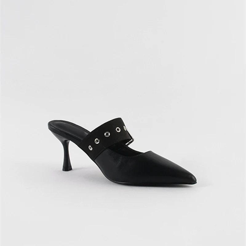 Черный Spring new women's pointed heel shoes - Цвет: Черный