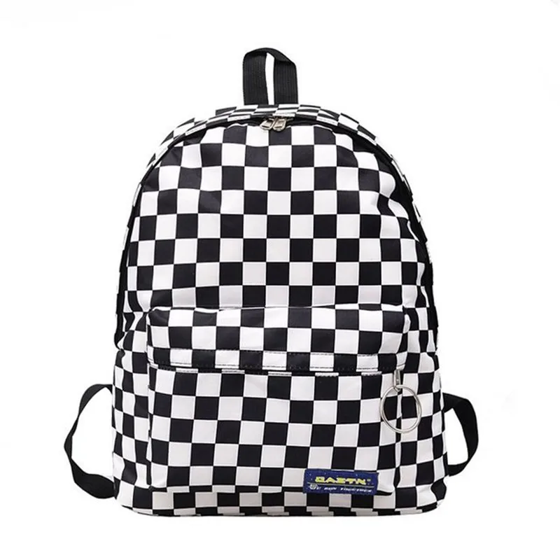 

2021 Hot Sale Women Men Unisex Lattice Backpack New Trend Checkerboard Teenager School Bag Couples Back Pack Travel Bag