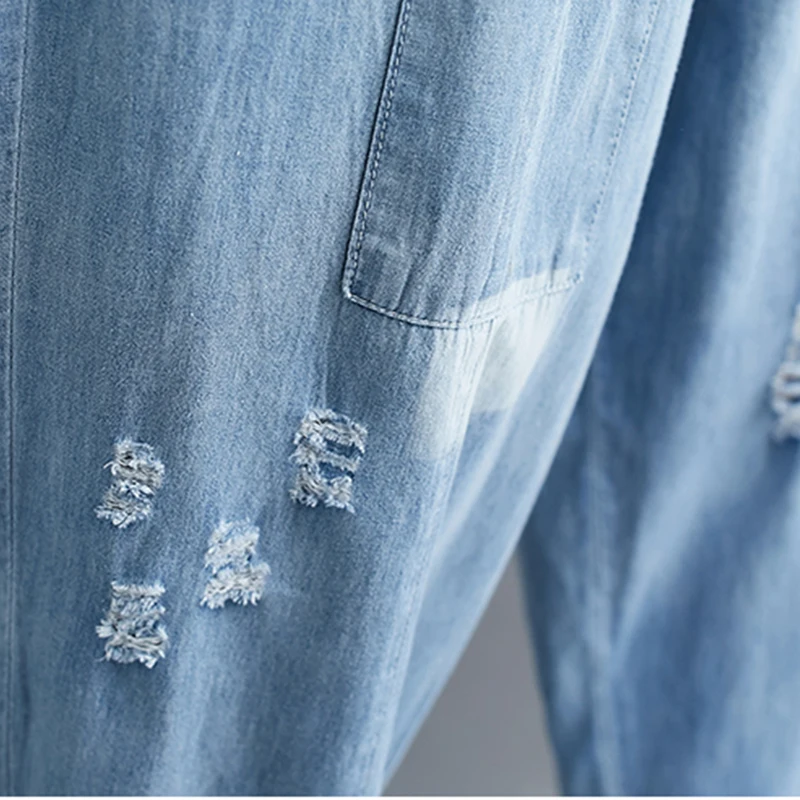 

Women Spring Summer Fashion Korean Style Vintage Large Size Loose 100KG Fit Harem Denim Pants Female Retro Print Jeans FC717