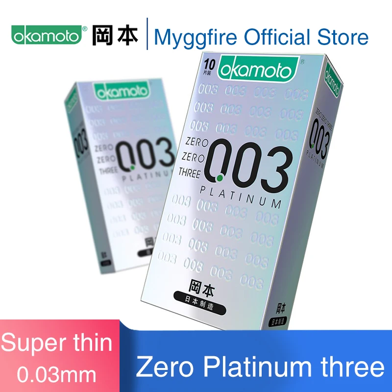 

Okamoto 0.03mm Thickness 003 PLATINUM Condoms Ultra Thin Cock Penis Sleeve For Adult Sex Products Intimate Goods Condom For Men