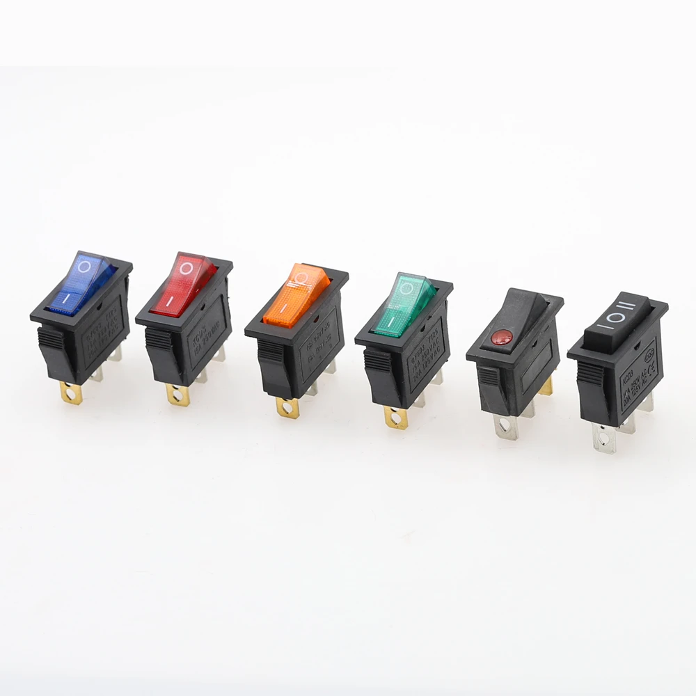 1 шт. KCD3 самоблокирующийся клавишный переключатель ВКЛ./ВЫКЛ. 2 позиции 3 контакта