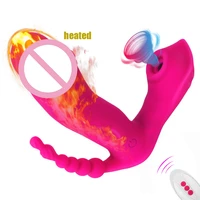 3 in 1 heated dildos anal beads sucking vibrators for women butt plug panties sex toys adults products female masturbator erotic