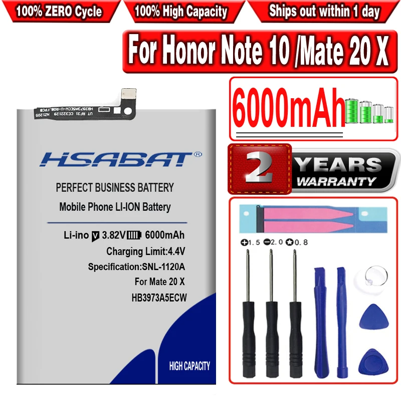 HSABAT 6000mAh HB3973A5ECW Аккумулятор для Huawei Mate 20 X 20X Mate20X Φ/Honor 8X Max / Honor Note 10|Аккумуляторы